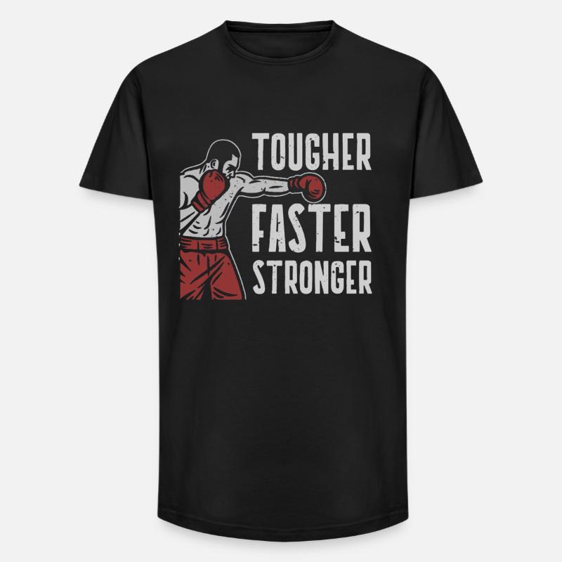 Boxer - Long Fit Männer T-Shirt - Schwarz