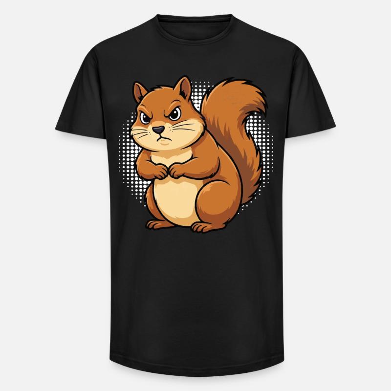 Eichhörnchen Eichhorn Eichhörnchenliebhaber Nager - Long Fit Männer T-Shirt - Schwarz