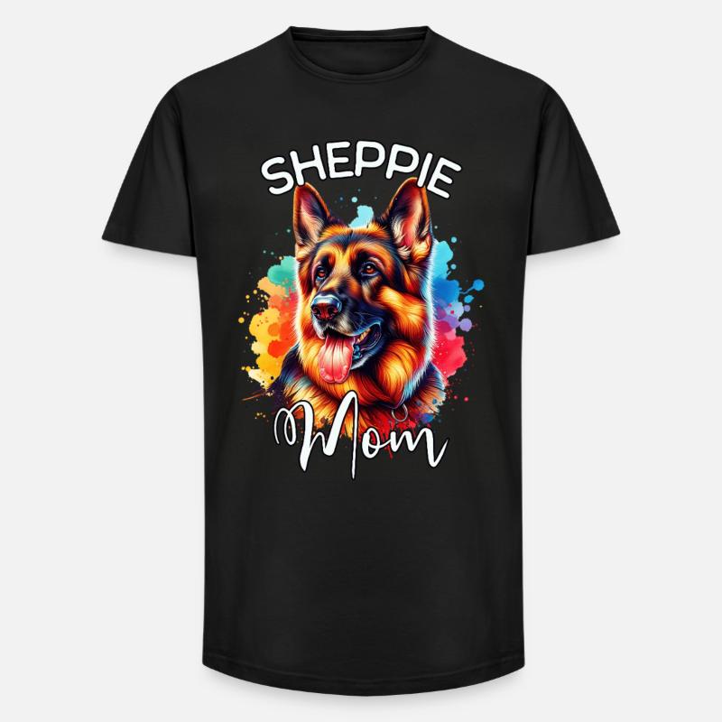 Deutscher Schäferhund Mama - Long Fit Männer T-Shirt - Schwarz