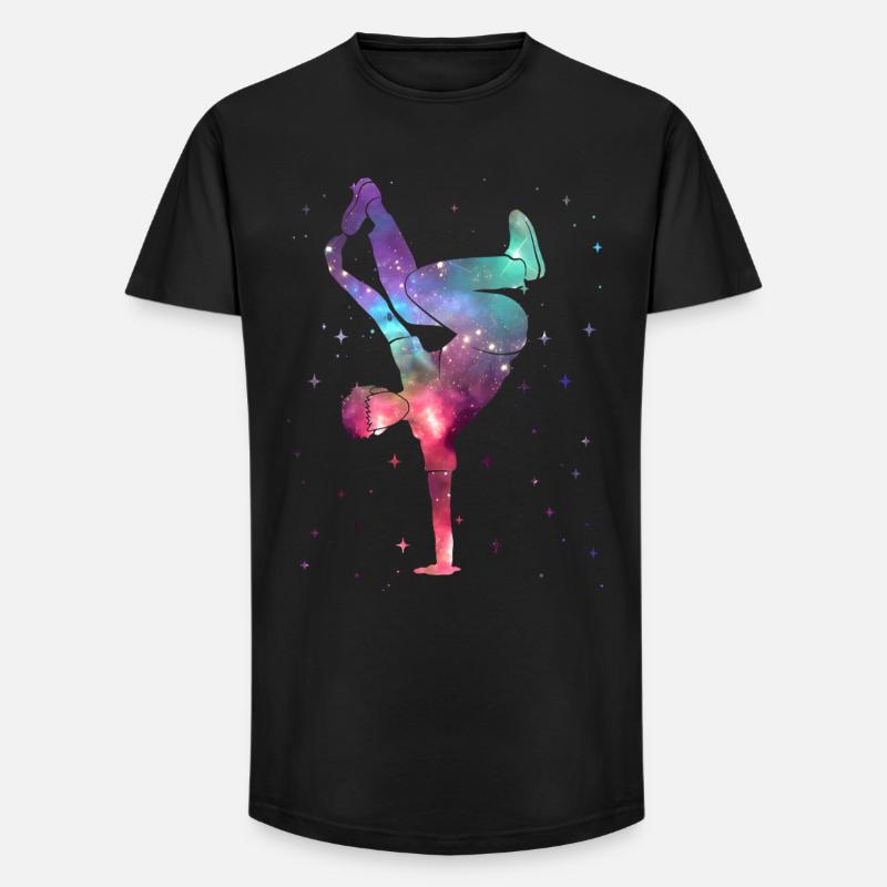 Breakdancing Breakdancer Space Breakdance - Long Fit Men's T-Shirt - black