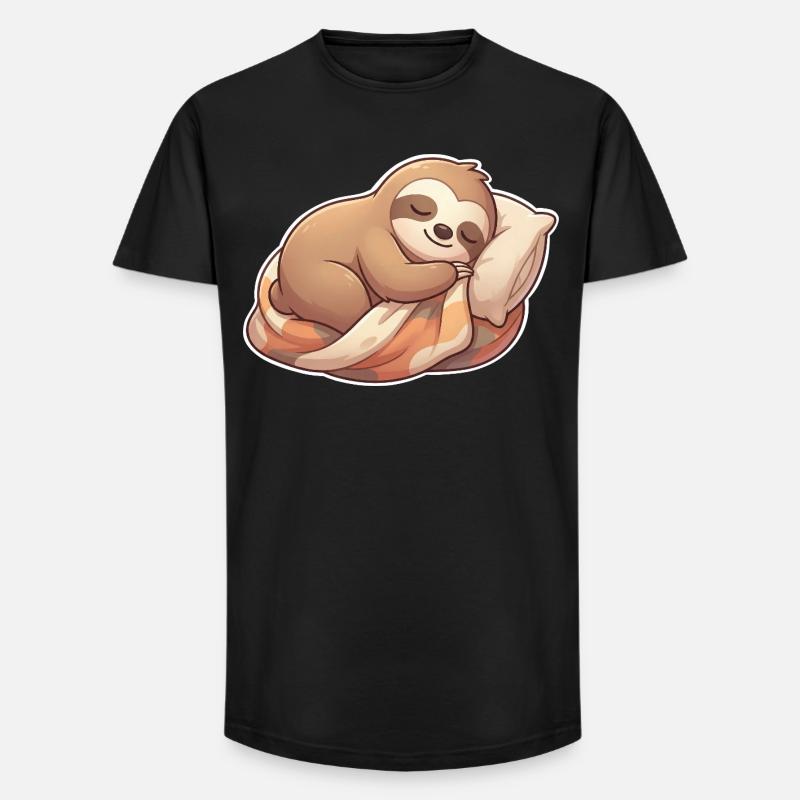 Sloth Sleeping - Long Fit Men's T-Shirt - black