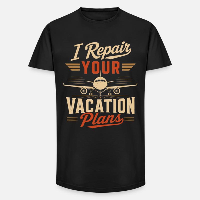 Luftfahrt Technik Flugzeugwartung Experte - Long Fit Männer T-Shirt - Schwarz