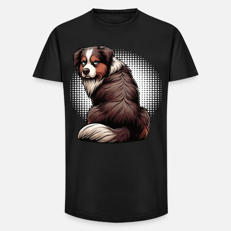 Australian Shepherd Aussie Aussiebesitzer Aussies - Long Fit Männer T-Shirt - Schwarz
