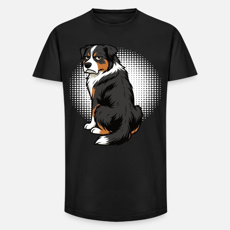 Australian Shepherd Aussie Aussiebesitzer Aussies - Long Fit Männer T-Shirt - Schwarz