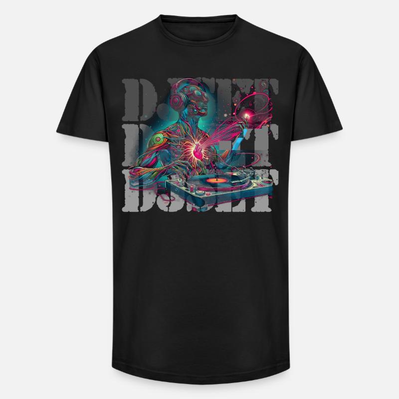 DJ Set - Long Fit Männer T-Shirt - Schwarz