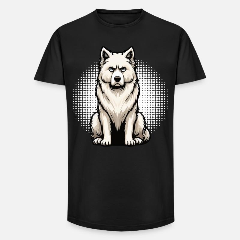 Weißer Schäferhund Schäferhund Schäferhunde - Long Fit Männer T-Shirt - Schwarz