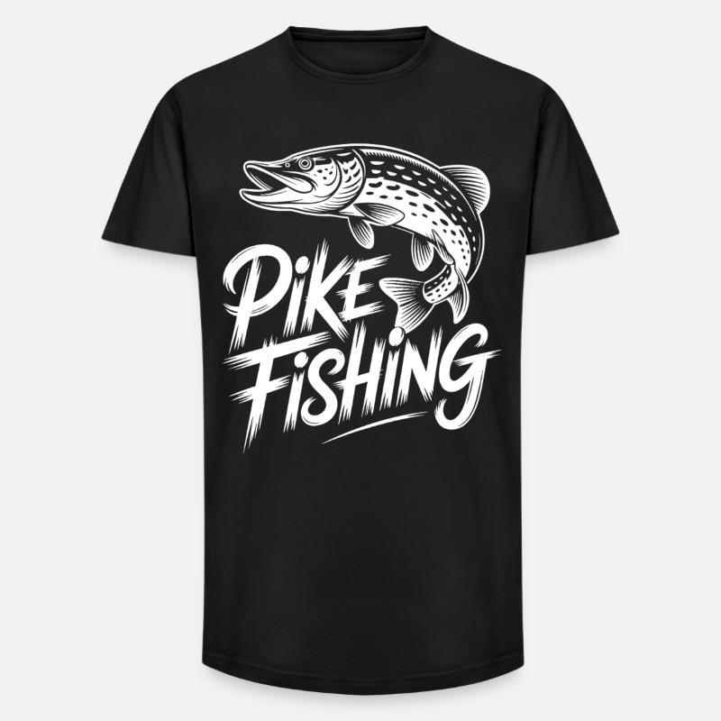 Springender Hecht - Long Fit Männer T-Shirt - Schwarz