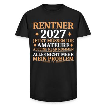 Rentner 2027 Lustiger Abschied Kollege - Long Fit Männer T-Shirt - Schwarz - Vorne - AI Model Male 185 light (185cm)