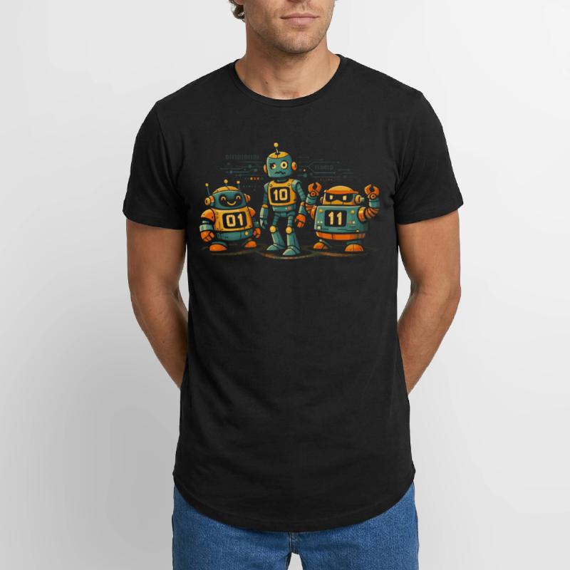 Geek Robots Binary Code Computer Science IT Long Fit Men's T-Shirt