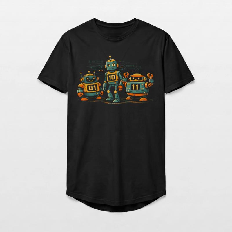 Geek Robots Binary Code Computer Science IT Long Fit Men's T-Shirt