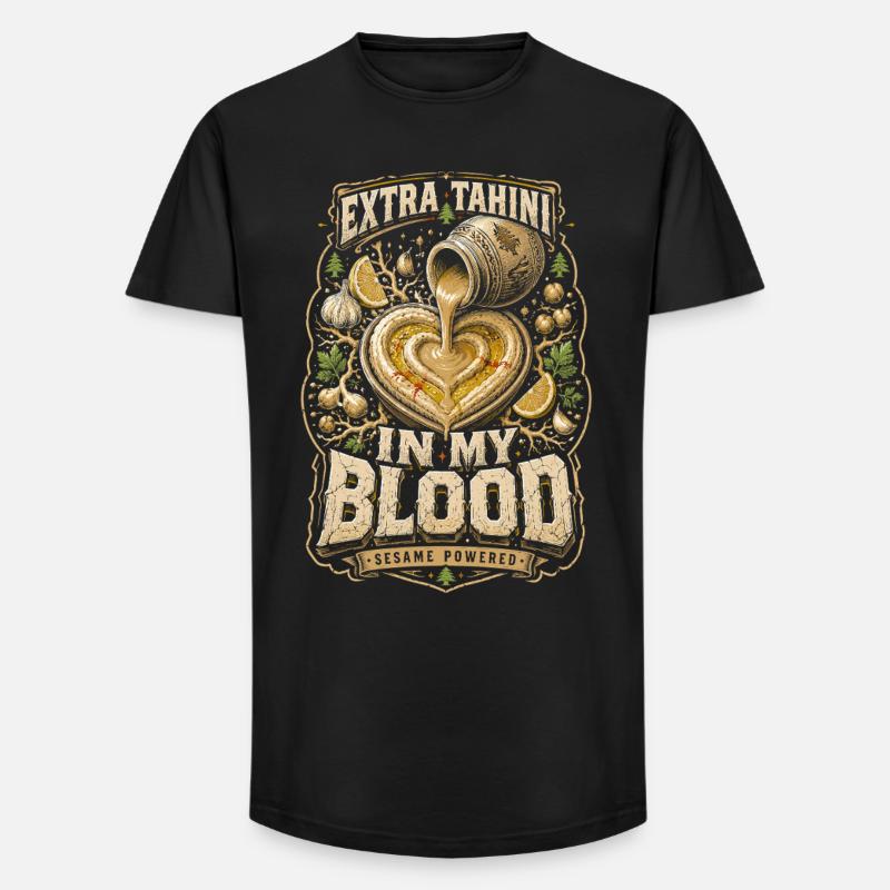 Libanon Libanese Extra Tahini - Long Fit Männer T-Shirt - Schwarz