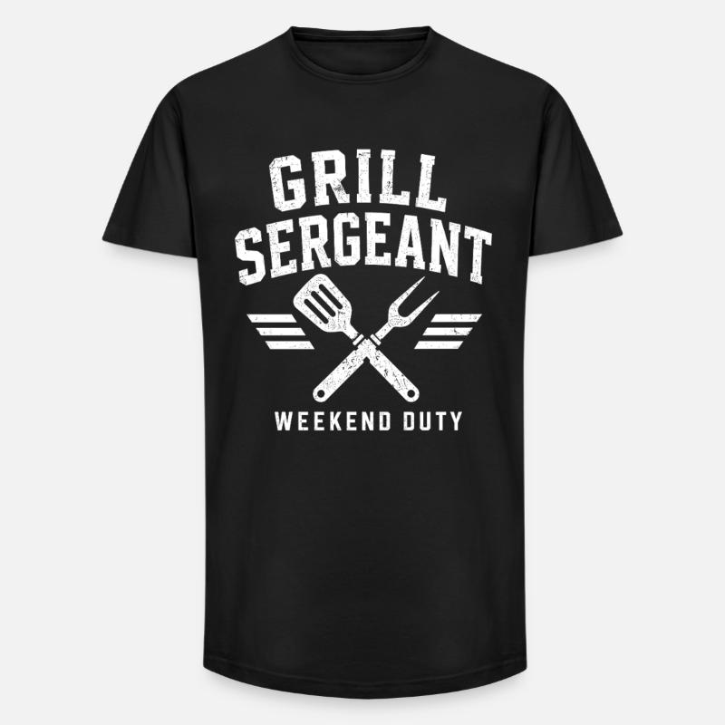 Grill Sergeant BBQ Shirt - Long Fit Männer T-Shirt - Schwarz