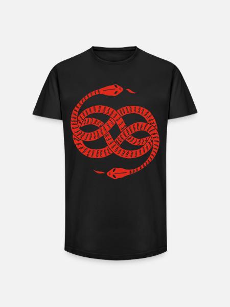 Unendliche Rote Schlangen - Long Fit Männer T-Shirt - Schwarz