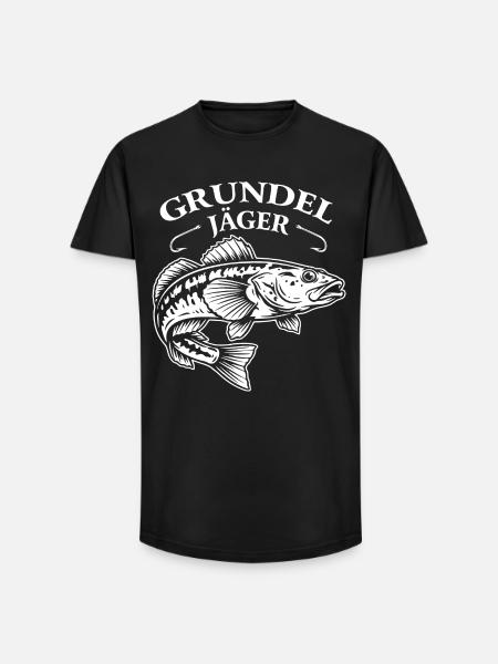 Grundel Angeln - Long Fit Männer T-Shirt - Schwarz