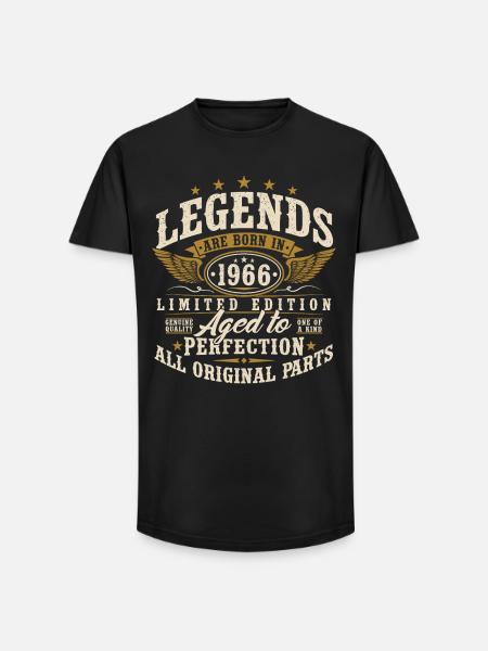 1966 Né 60e anniversaire 60 ans - T-shirt coupe longue homme - noir