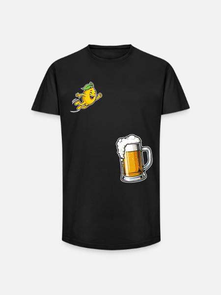 Radler Bier Lustige Zitrone Feierlaune - Long Fit Männer T-Shirt - Schwarz