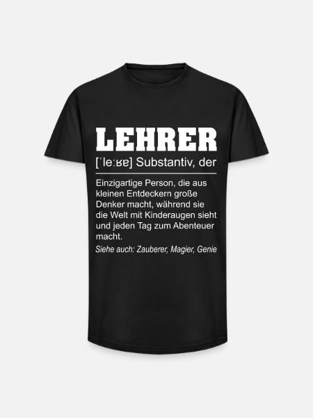 Lustige Lehrer Definition Spruch Geschenkidee - Long Fit Männer T-Shirt - Schwarz