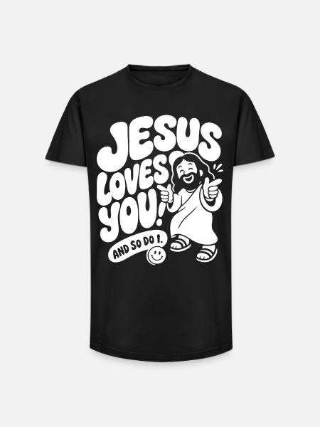 Jésus t’aime et moi aussi - T-shirt coupe longue homme - noir