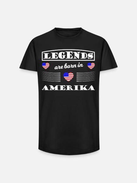 Légendes d’Amérique - T-shirt coupe longue homme - noir