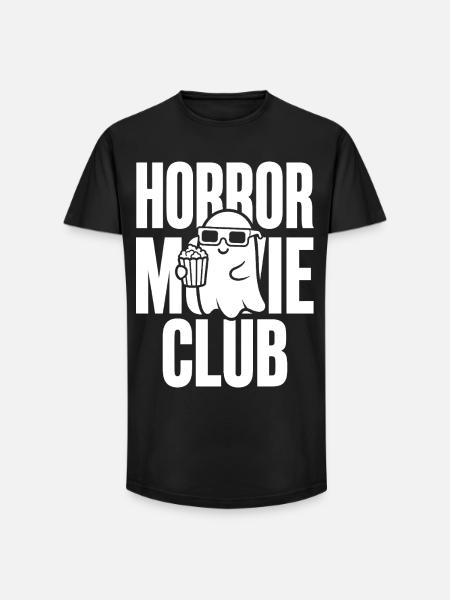 Horror Movie Club Ghost - Long Fit Men's T-Shirt - black