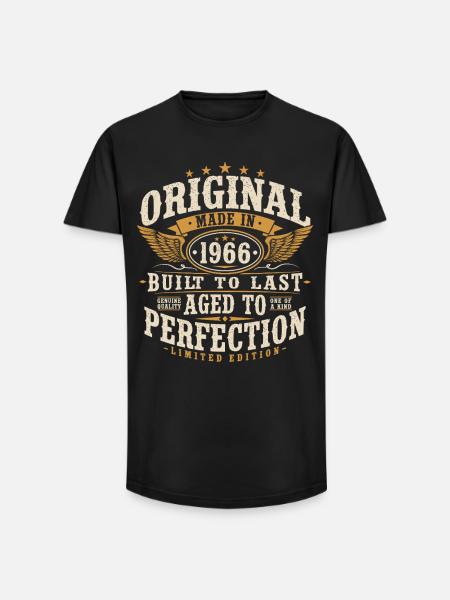 Original 1966 Vintage Vintage Birthday Gift - Long Fit Men's T-Shirt - black