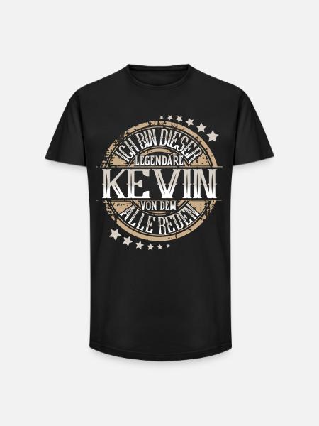 Kevin - Long Fit Männer T-Shirt - Schwarz