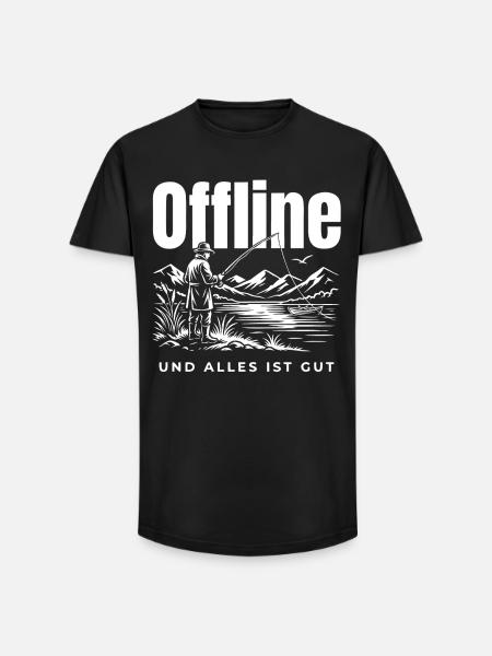 Offline Genuss - Long Fit Männer T-Shirt - Schwarz