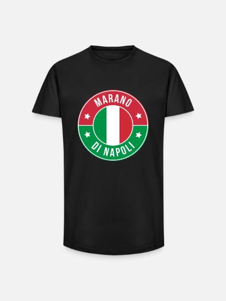 Marano di Napoli Round Emblem - Long Fit Men's T-Shirt - black