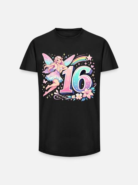 16th Birthday Elf – Pastel Graphic Design - Long Fit Men's T-Shirt - black