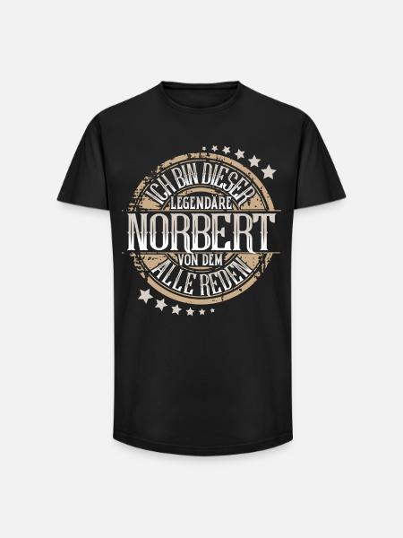 Norbert - Long Fit Männer T-Shirt - Schwarz