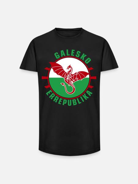 Galesko Errepublika - République galloise - T-shirt coupe longue homme - noir