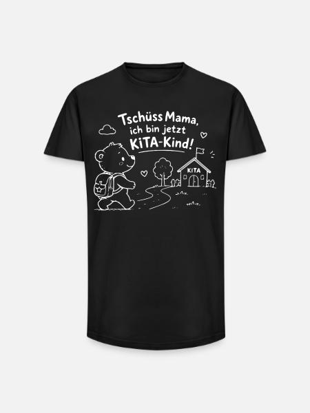 KiTaAbschied: KleinerBär geht zur KiTa - Long Fit Männer T-Shirt - Schwarz
