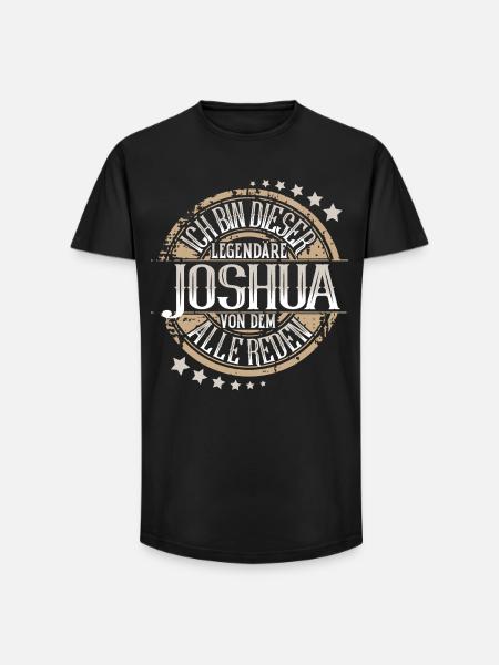 Joshua - Long Fit Männer T-Shirt - Schwarz