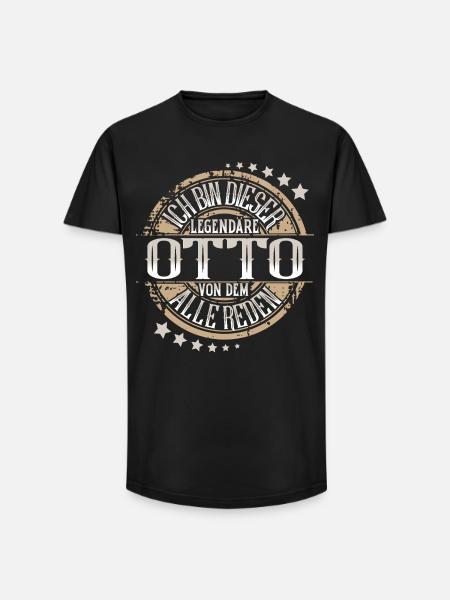 Otto - Long Fit Männer T-Shirt - Schwarz