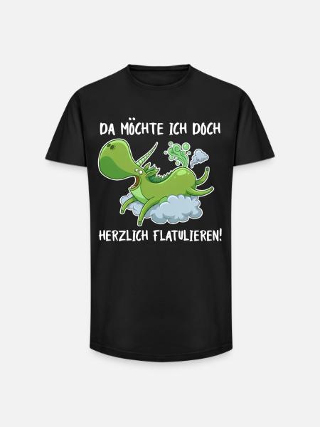 Flatulierendes Einhorn – Lustiger Spruch - Long Fit Männer T-Shirt - Schwarz