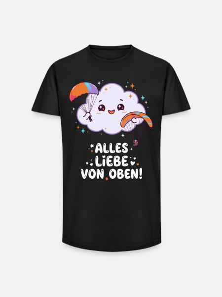 Fallschirmspringen Alles Liebe Von Oben - Long Fit Männer T-Shirt - Schwarz