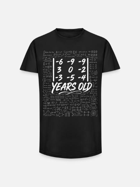 33. Jubiläum. Determinantenmatrix-Mathematik-Nerd lustig - Long Fit Männer T-Shirt - Schwarz