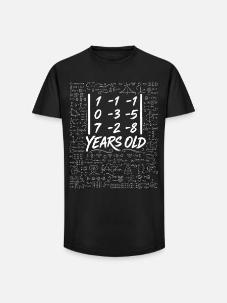 28. Jubiläum. Determinantenmatrix-Mathematik-Nerd lustig - Long Fit Männer T-Shirt - Schwarz