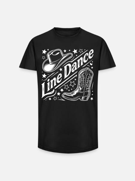 Line Dance Western Graphic - Long Fit Men's T-Shirt - black