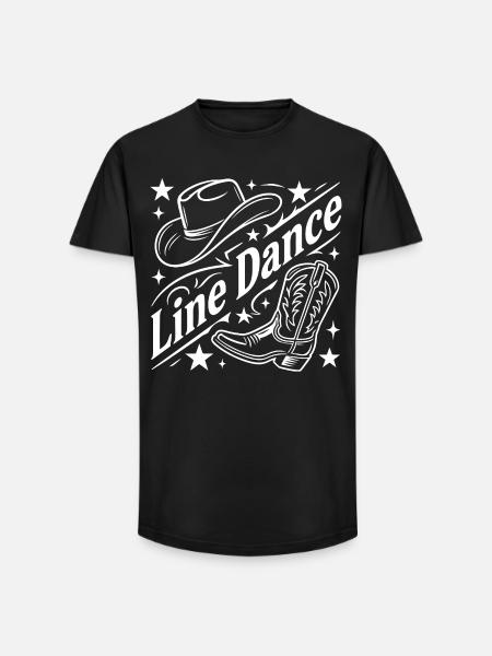 Line Dance Cowboy Flair - Long Fit Men's T-Shirt - black