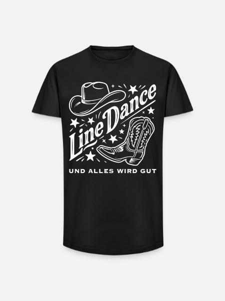 Line Dance Cowboy Flair - Long Fit Männer T-Shirt - Schwarz
