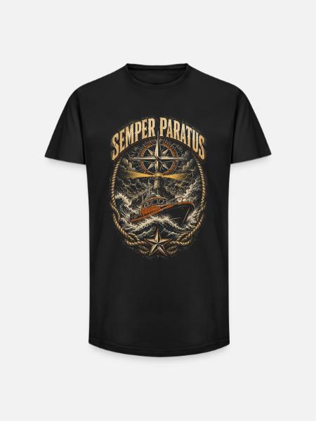 Küstenwache Rettungsschwimmer Semper Partus - Long Fit Männer T-Shirt - Schwarz