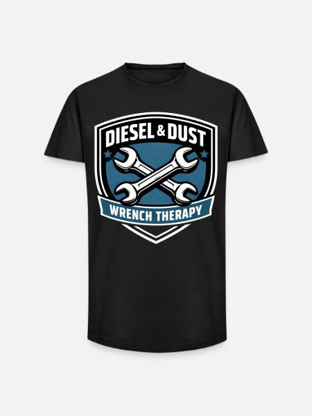 Diesel & Dust Wrench Therapy Schrauber Motiv - Long Fit Männer T-Shirt - Schwarz