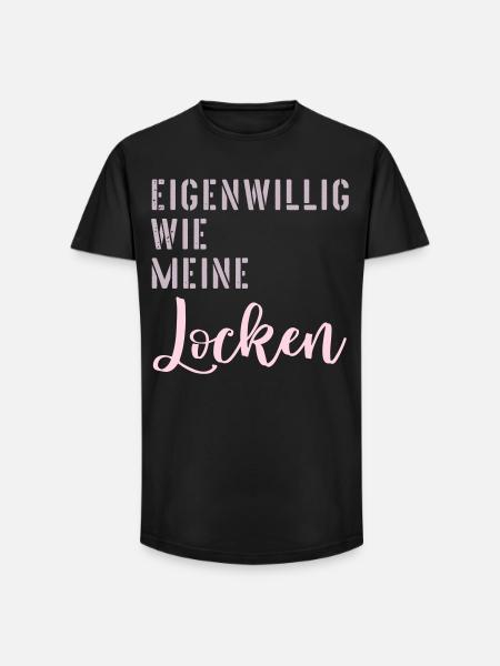 Haare Locken Eigenwillig - Long Fit Männer T-Shirt - Schwarz