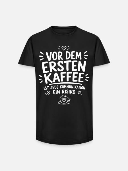 Vor dem ersten Kaffee - Long Fit Männer T-Shirt - Schwarz