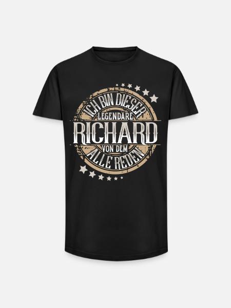 Richard - Long Fit Männer T-Shirt - Schwarz