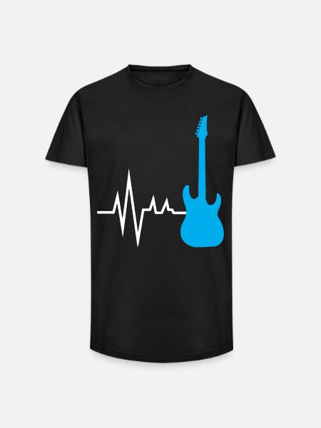 Funny Musician - Long Fit Men's T-Shirt - black
