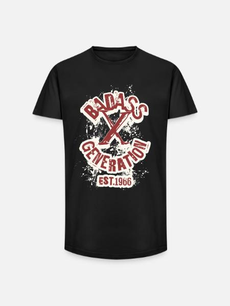 Badass Generation X 1966 - Long Fit Men's T-Shirt - black