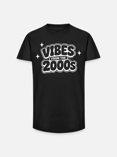 Vibes from the 2000s - Long Fit Men's T-Shirt - black