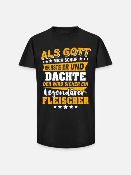 Fleischer Sprüche - Long Fit Männer T-Shirt - Schwarz